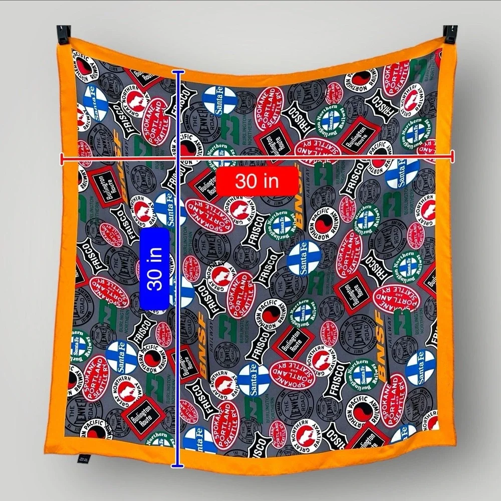 Silk Scarf Railroad Logos 30